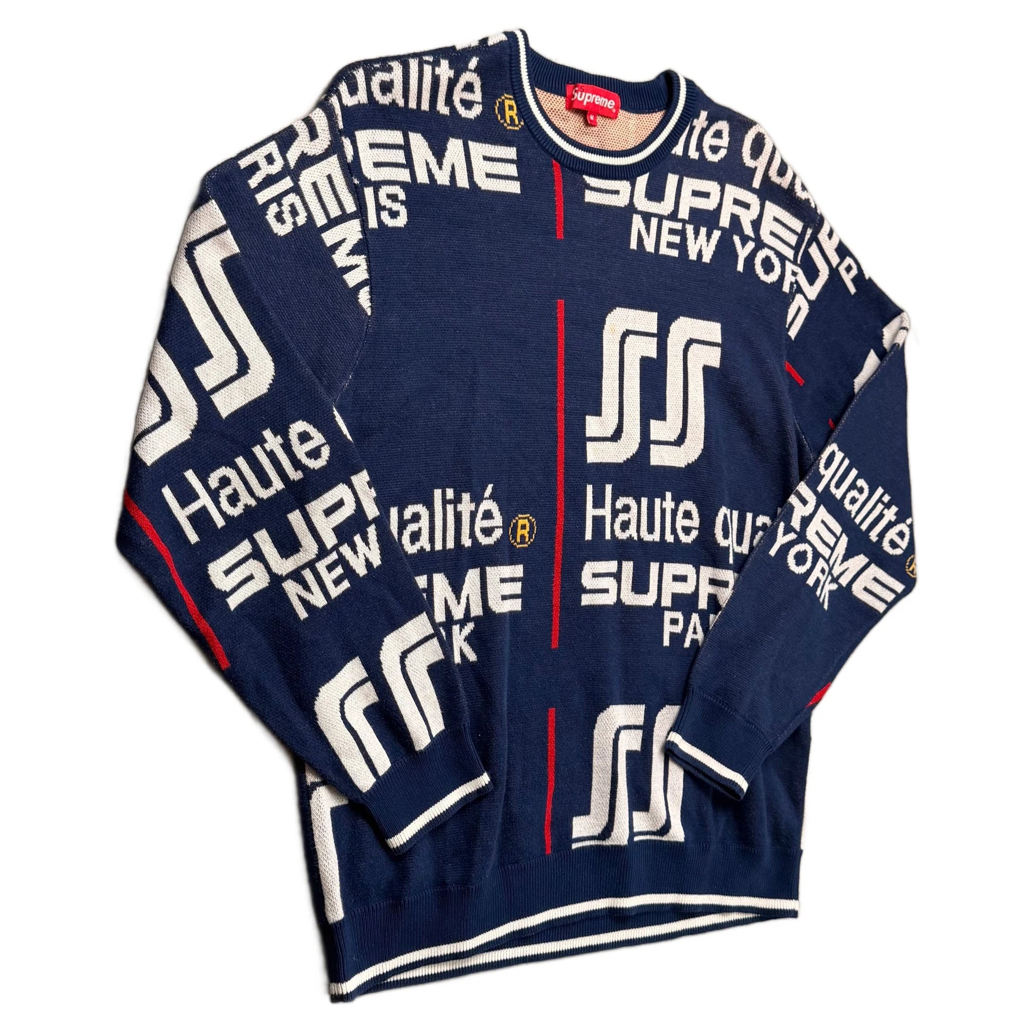 Supreme Knitted Sweatshirt - Navy Blue - M