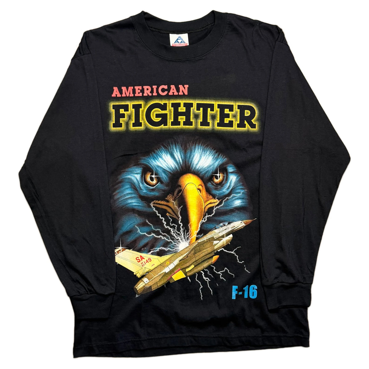 Vintage American Fighter T-Shirt - Black - L
