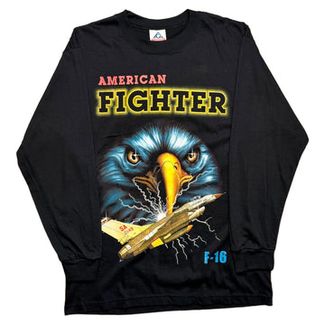 Vintage American Fighter T-Shirt - Black - L