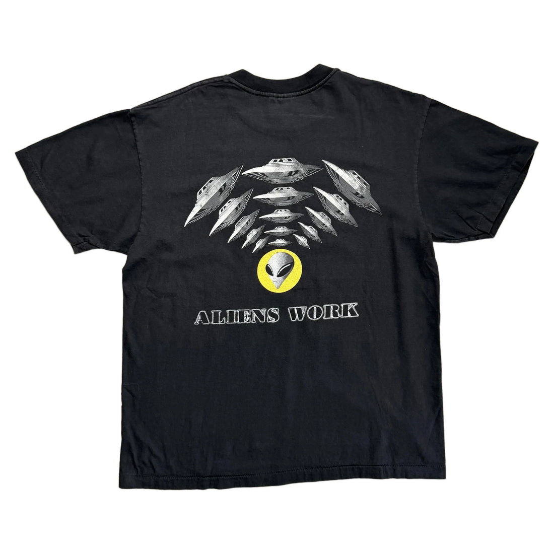 Vintage 1996 Aliens Work T-Shirt - Black - L