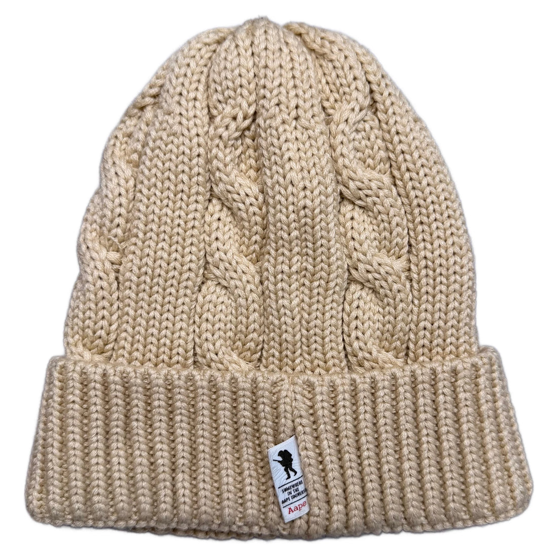 A Bathing Ape (BAPE) Cable Knit Beanie - Beige