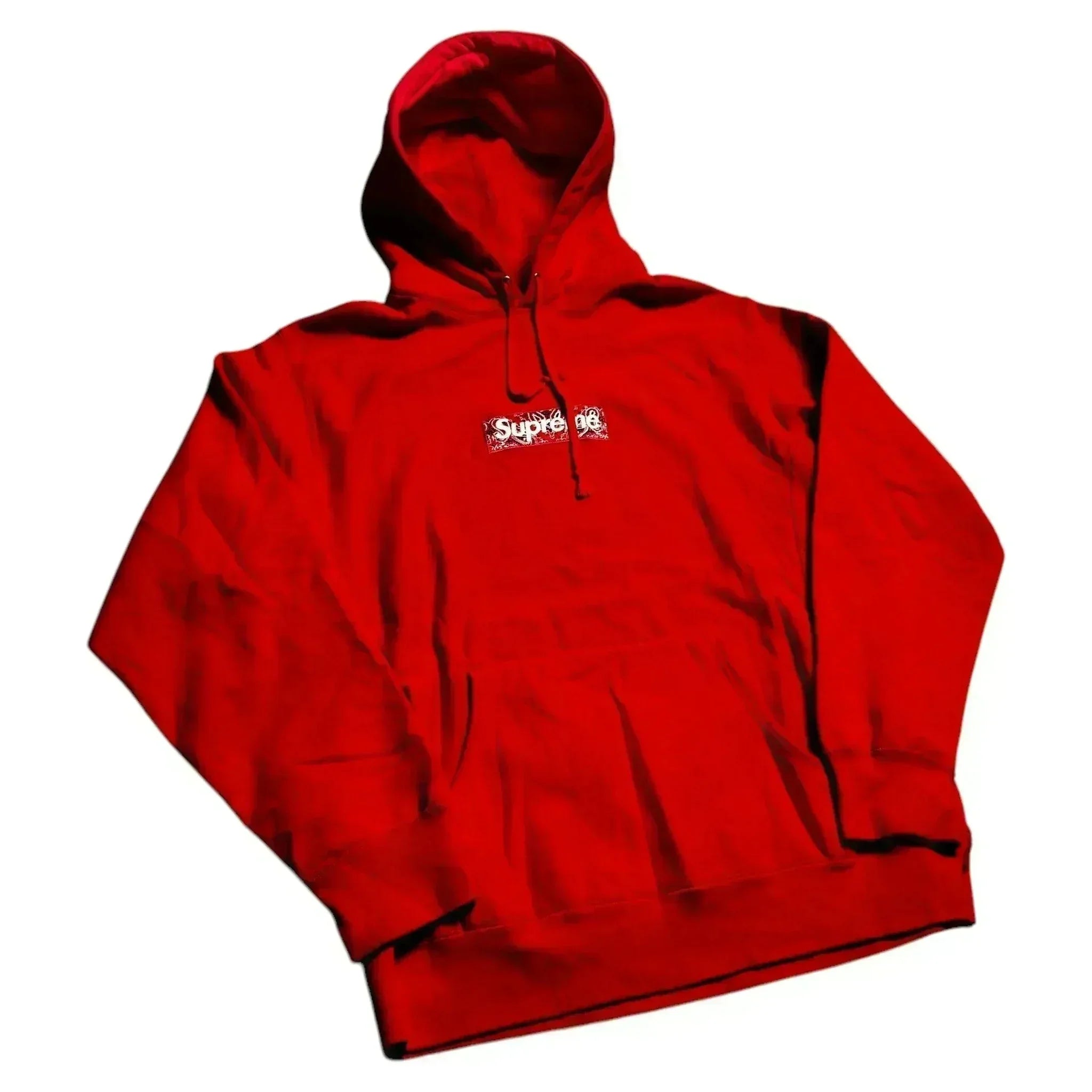 Red Supreme Bandana Box Logo Hoodie - L | The Streetwear Studio