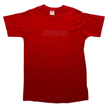 Vintage 1999 Red Supreme x Bauhaus Stencil Logo Tee - M | The Streetwear Studio
