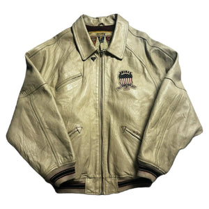 Avirex Leather Jacket - Cream - XL