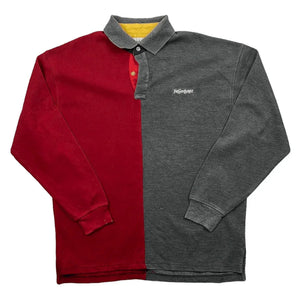 Yves Saint Laurent (YSL) Polo Shirt - Red/Grey - XL