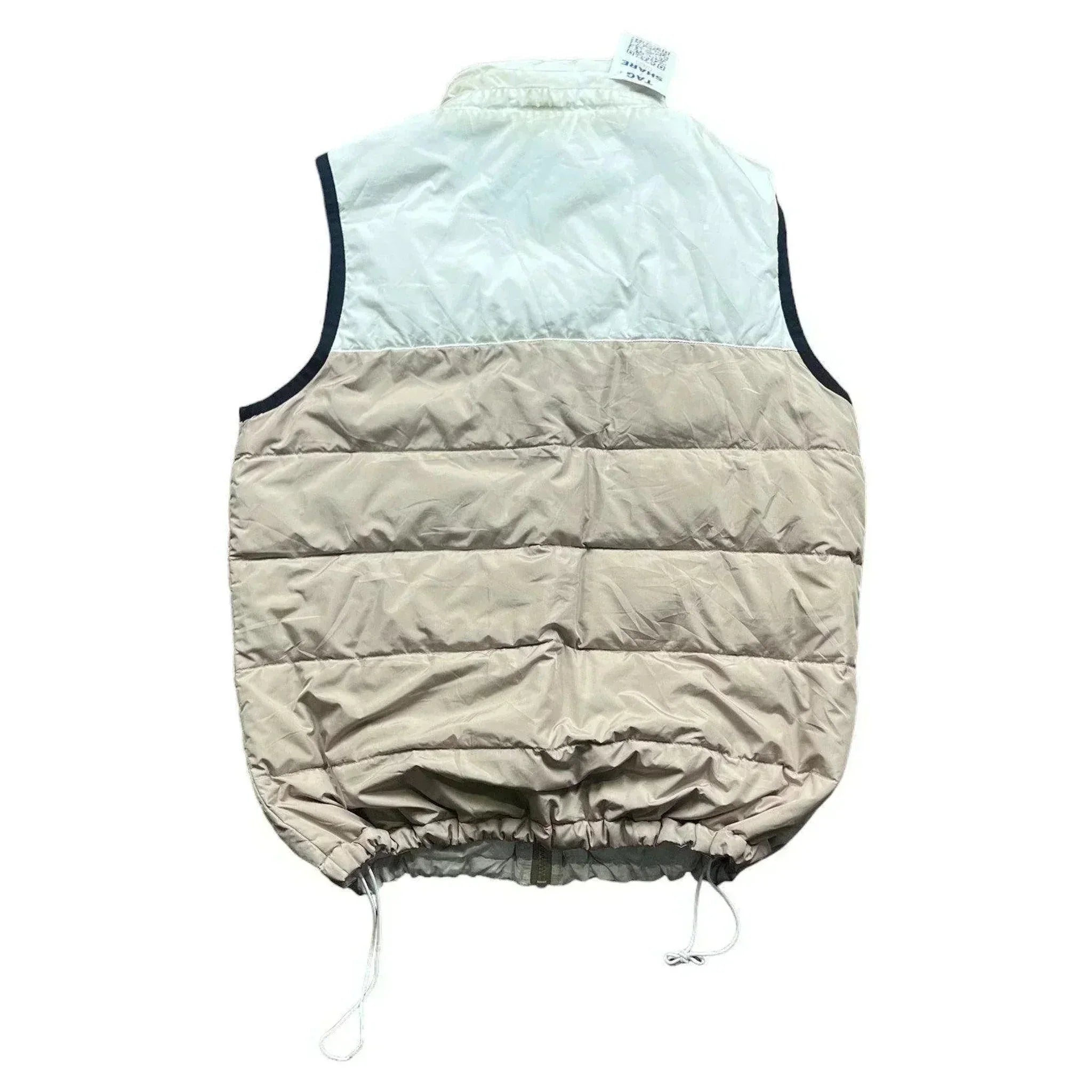 Vintage 90s White + Cream Balenciaga Reversible Puffer Gilet - M | The Streetwear Studio