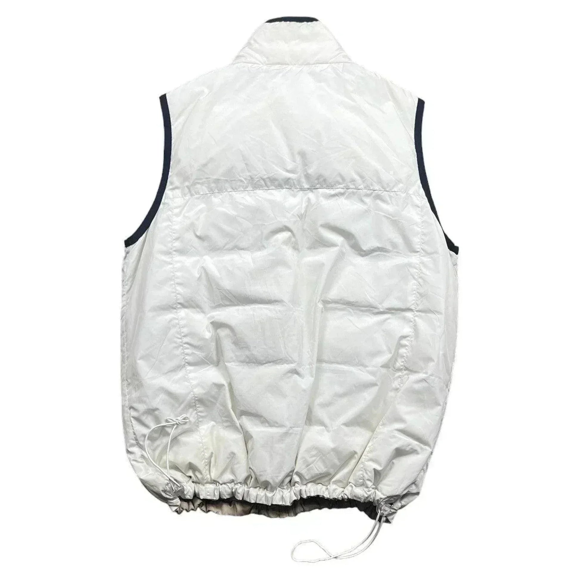 Vintage 90s White + Cream Balenciaga Reversible Puffer Gilet - M | The Streetwear Studio