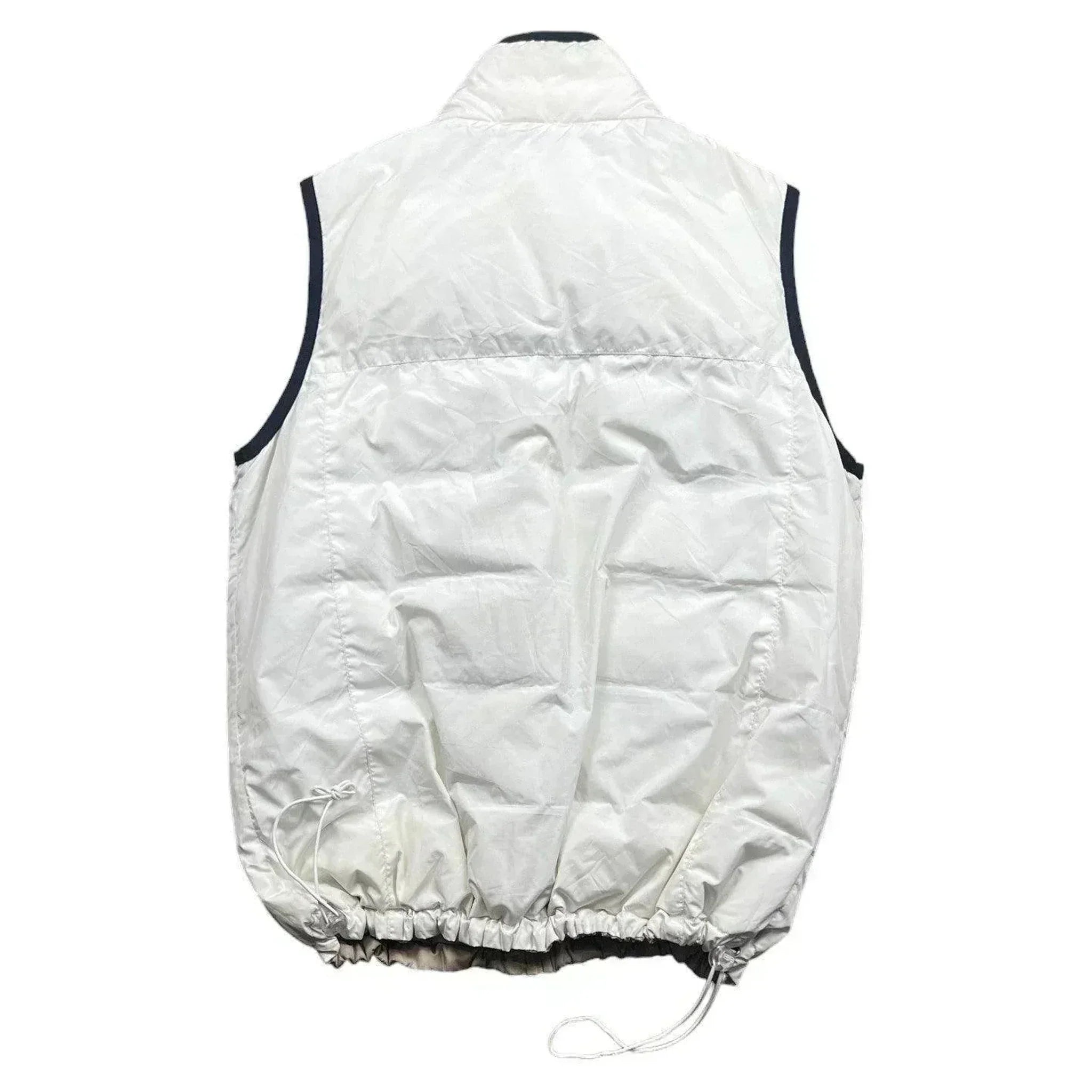 Vintage 90s White + Cream Balenciaga Reversible Puffer Gilet - M | The Streetwear Studio