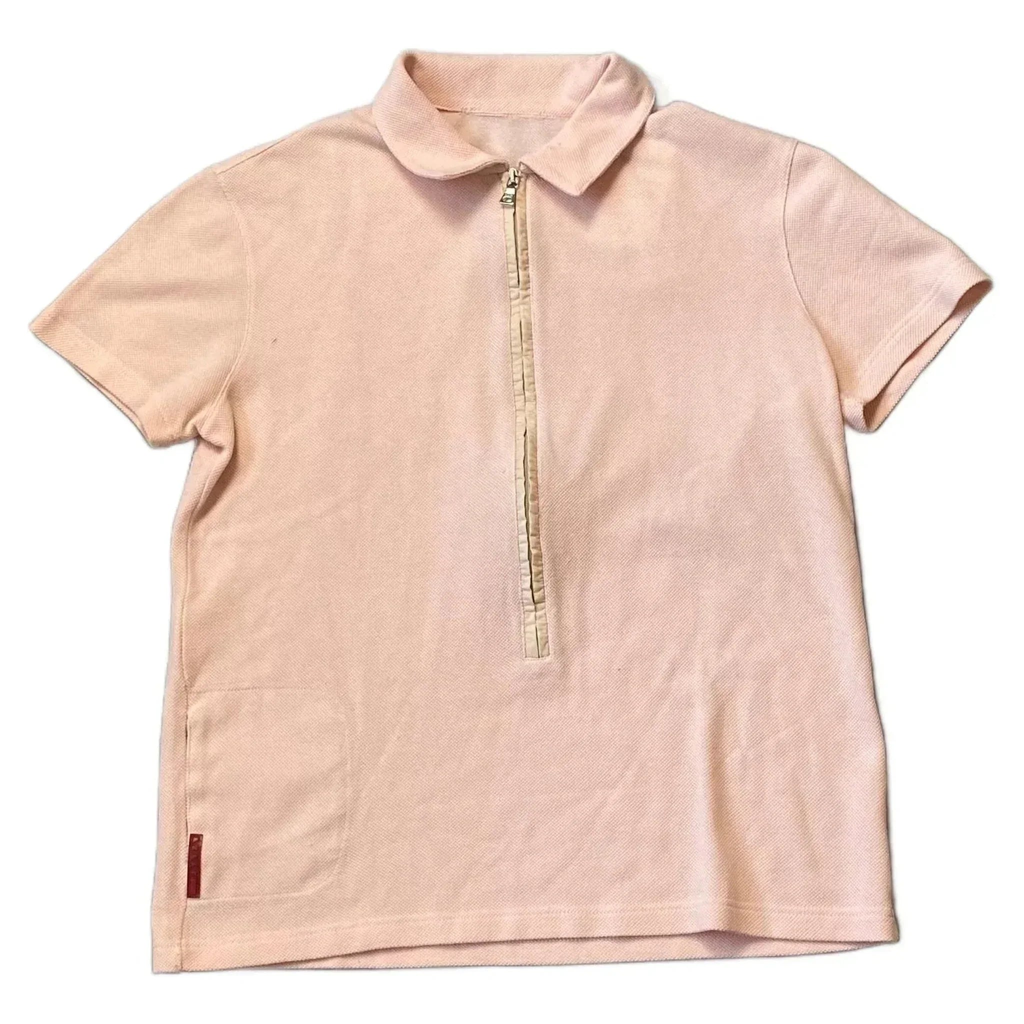 Vintage Pink Prada 1/2 Zip Polo Shirt - S | The Streetwear Studio