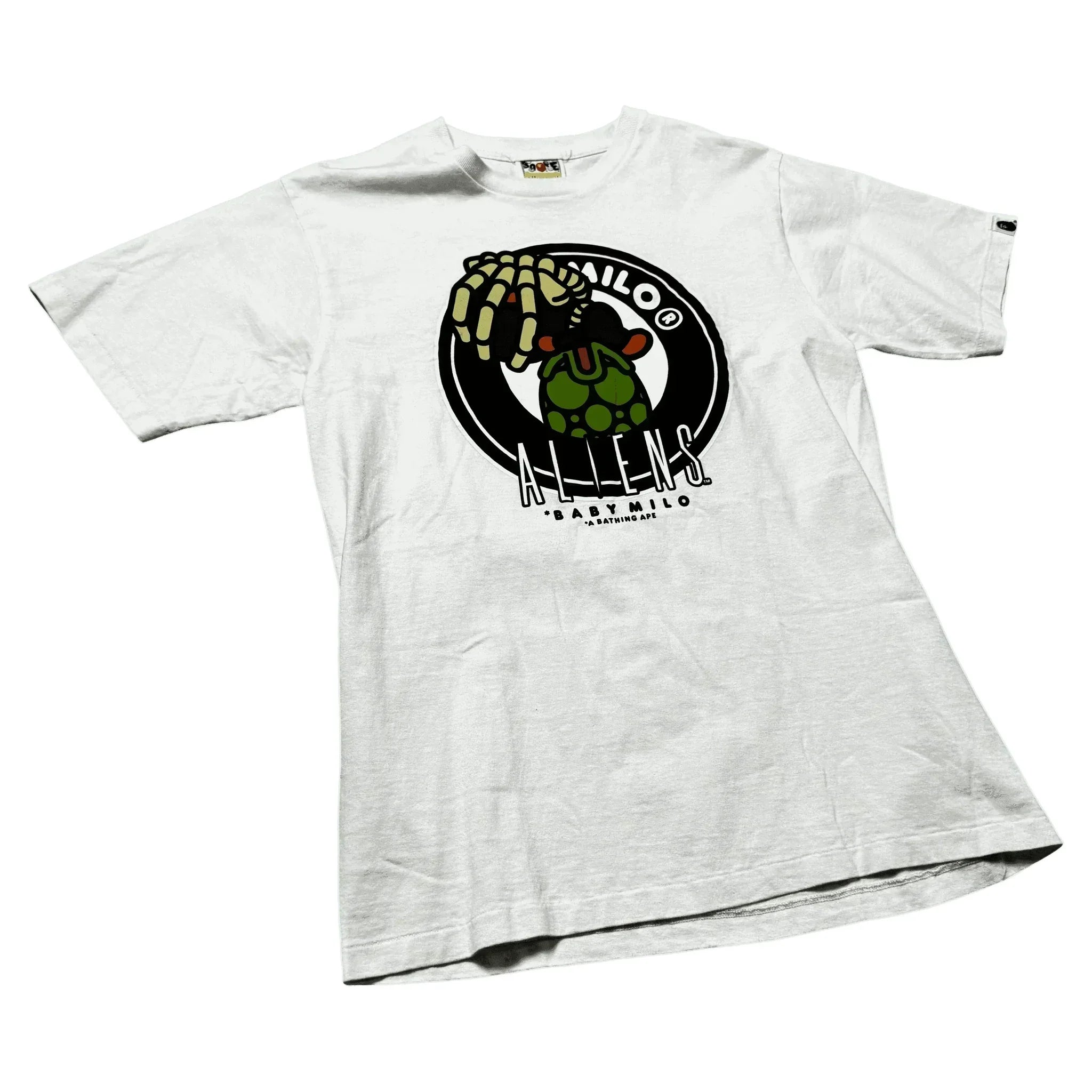 White A Bathing Ape (BAPE) x Aliens Tee - M | The Streetwear Studio