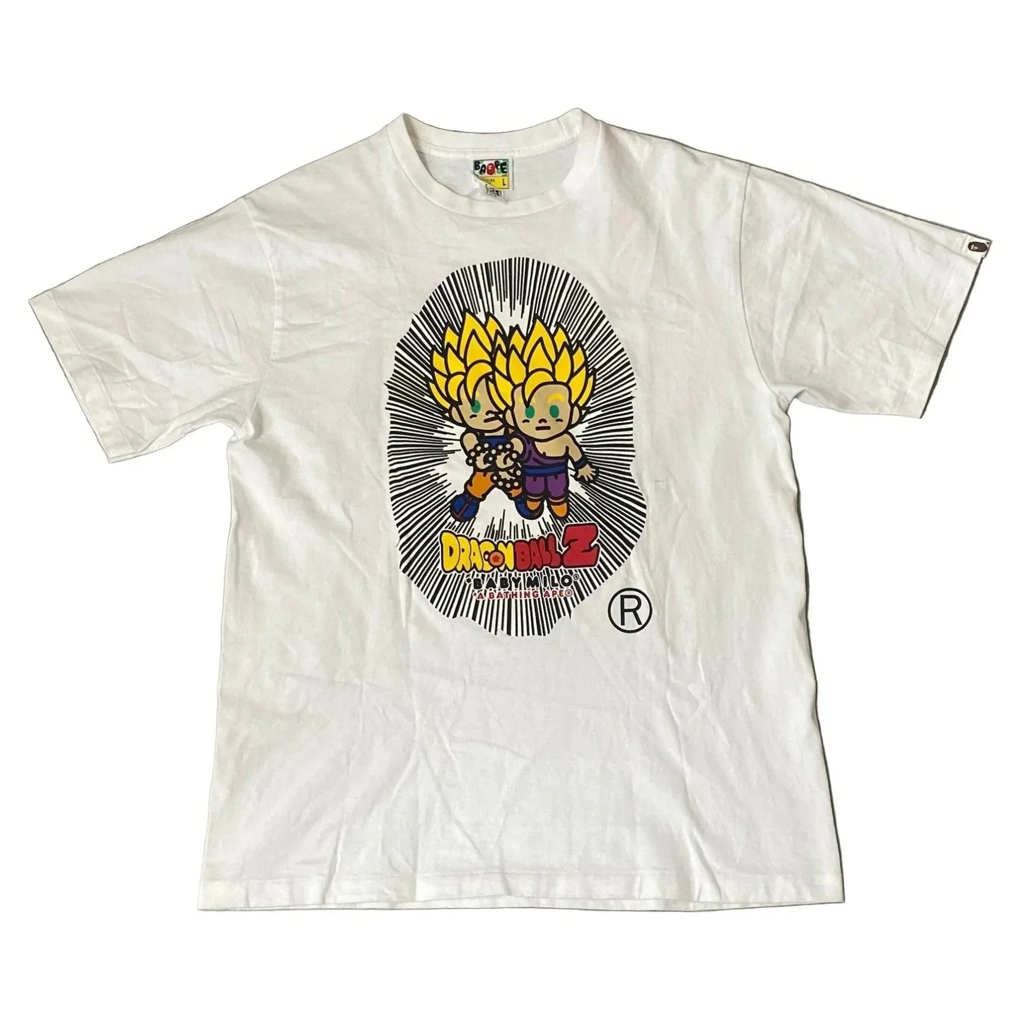 White A Bathing Ape (BAPE) x Dragonball Z Tee - L | The Streetwear Studio
