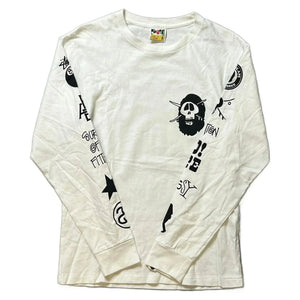 A Bathing Ape (BAPE) x Stussy Long Sleeve Tee - White - S